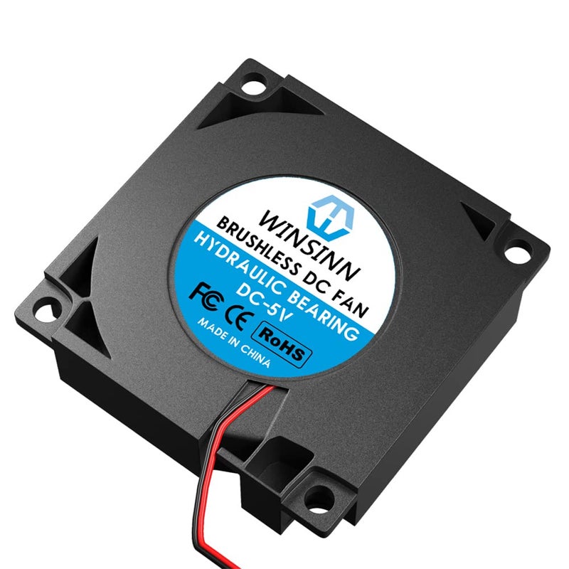 WINSINN 40mm Blower Fan 5V, 3D Printer Micro 5 Volt Fans Blower 4010 Hydraulic Bearing, with Air Guide Parts, 40mmx10mm 2PIN (Pack of 5Pcs) - Image 5